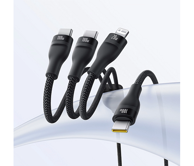 Baseus Kabel 3w1 Flash Series 3 100W USB-C - USB-C+USB-C+Lightning - 1502057 - zdjęcie 3